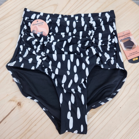 Shapermint Black and White Essentials High-Waisted  Bikini Bottom Size Small NWT - Picture 2 of 10
